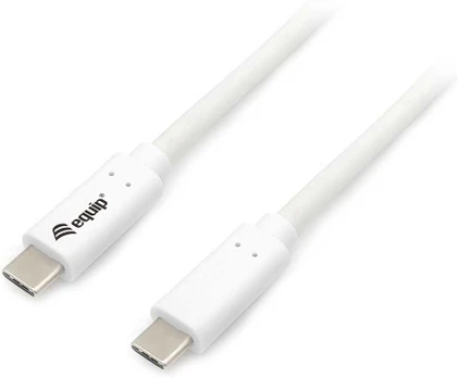 Equip Kabelis USB-C3.2->C Gen1 PD60W St/St 0.50m baltas