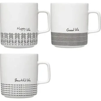 Puodelis, balta/juoda, 0.520 l
