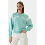 Tommy Jeans Džemperis Varsity Crew DW0DW22365 Žalia Regular Fit