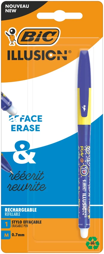 Tušinukas Bic Erase&Rewrite, mėlyna, 0.7 mm