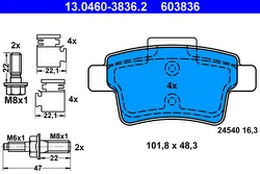 ATE 13.0460-3836.2 Brake pad set