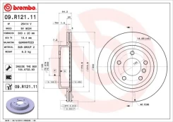 Stabdžių diskas BREMBO 09.R121.11 kaina