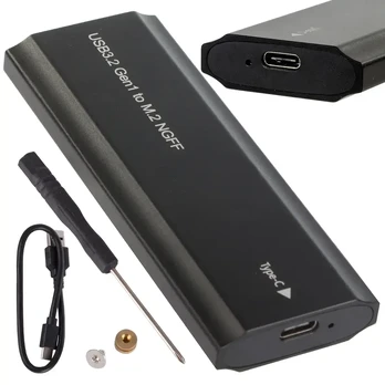 Fusion M2 uz USB-C M-key SSD diska adapteris, melns
