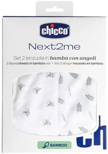 Chicco Prześcieradło Next2Me Forever bambus greenery 2vnt.