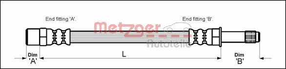 Stabdžių žarnelė METZGER 4110048