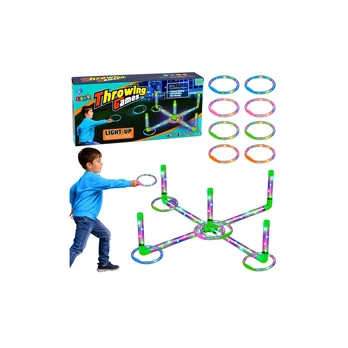 Lean Toys Ringo Throwing Skill Game for Kids LED Glowing Hoops Posts