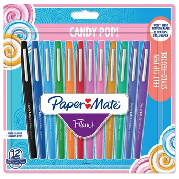 Papermate Flair Candy Pop, Capped gel pen, Multicolour, Multicolour, Plastic, Medium, Round