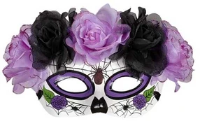 Widmann De dødes dag maske, lilla blomster kaina