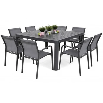 Zestaw mebli Katania Square Grey / Window Grey 8+1