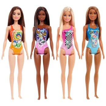 Mattel Paplūdimio lėlė Barbė mėlynu kostiumu