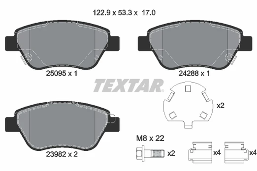 TEXTAR 2509501 Brake pad set