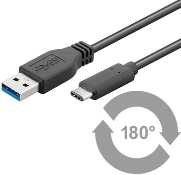 Kabelis USB MicroConnect USB-A - USB-C 0.25 m Juodas (USB3.2CA0.25)