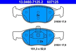 ATE 13.0460-7125.2 Brake pad set