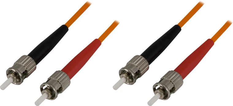 Optinis kabelis DELTACO OM1, ST - ST, duplex, UPC, 62,5/125, 1m, oranžinis / FB-31