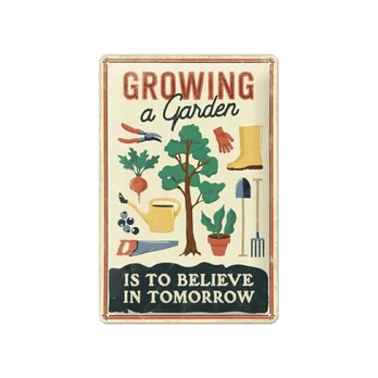 Metalinė plokštė 20 x 30 cm, Growing a garden