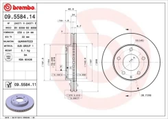 Stabdžių diskas BREMBO 09.5584.11 kaina