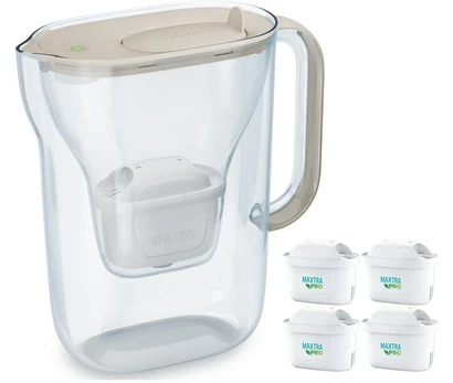 Style Essential water filter jug 2.4l + 4 cartridges, sand