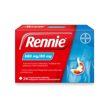 RENNIE 680 mg/80 mg kramtomosios tabletės 24