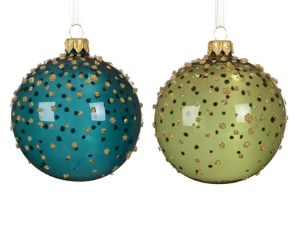 Eglutės žaisliukas Decoris Dots, skaidrus/mėlynas/žalias