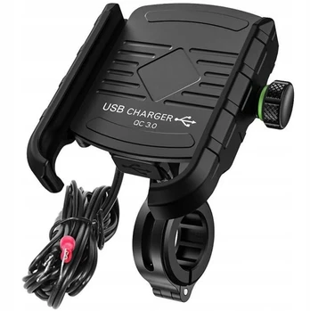 Universalus motociklo laikiklis +usb Qc 3.0