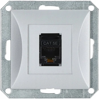 Lan Rj45 8-pin internetinis lizdas, Opal sidabrinis