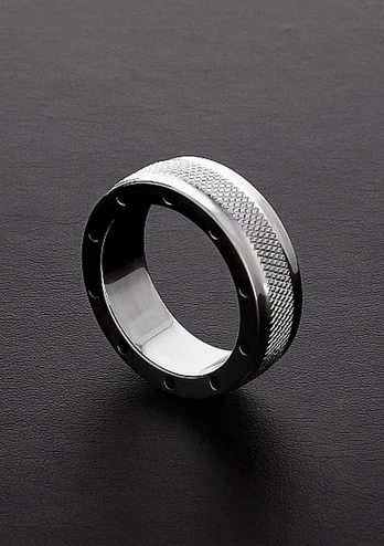 Steel By Shots COOL and KNURL Adjustable Silicone Ring 15x50mm with Ventilation System