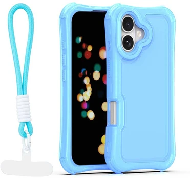 Dėklas Telforceone Safepop case with strap for iPhone 17 6,3' mėlynas