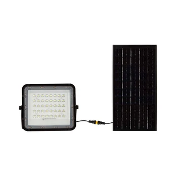 10W LED prožektorius su saulės baterija, juodas, 4000K