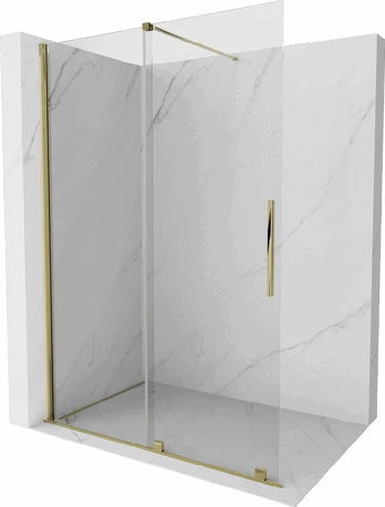 Walk-in dušo sienelė Mexen Velar, Gold, 140 x 200 cm