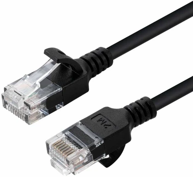 MicroConnect U/UTP CAT6 1.5M Juodas Slim