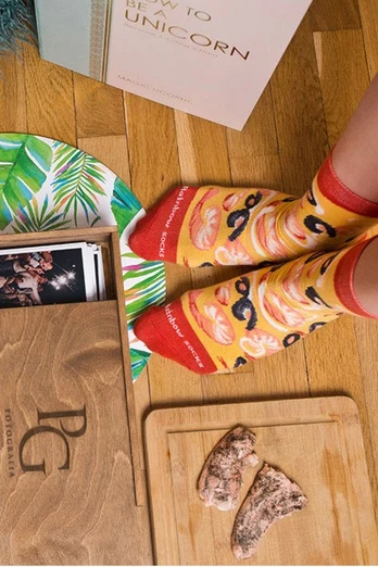 Rainbow Socks 1 pora Seafood Pizza Socks