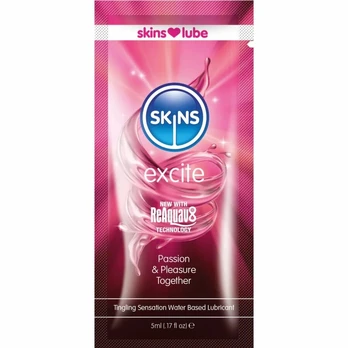 SKINS Excite Water-Based Lubricant 5ml Single-Dose, Tingling Effect