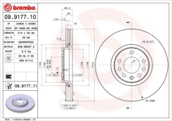 Stabdžių diskas BREMBO 09.9177.11 kaina
