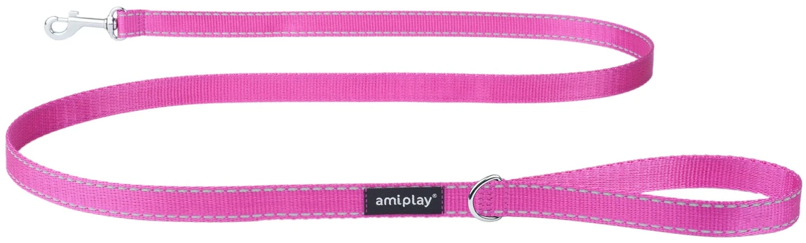 Pavadėlis Amiplay Reflective, rožinis, 1.5m x 2.5cm