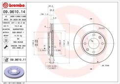 Stabdžių diskas BREMBO 09.9610.11 kaina