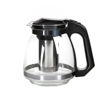 Juodas glass tea pot 1,5 L with filter