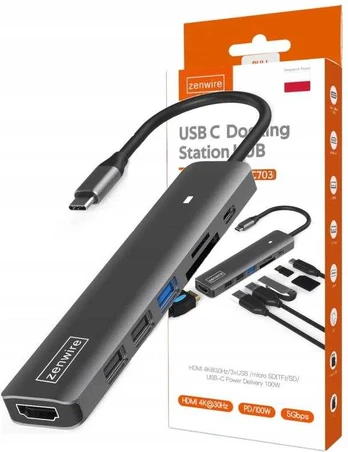 Šakotuvas Stotis/Replikatorius Zenwire USB-C (0000000321)