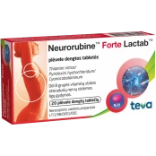 NEURORUBINE FORTE LACTAB plėvele dengtos tabletės N20 kaina
