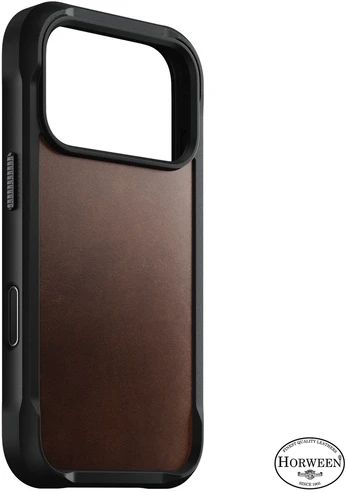 Burga Nomad Rugged Odinis dėklas, rustic ruda (Horween) – iPhone 18 Pro/17 Pro