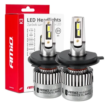 Żarówki samochodowe led seria k3 h4 12v 6000k canbus amio-03682