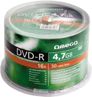 Diskų komplektas Omega DVD-R 4.7 GB 16x, 4.7 GB, 50vnt.