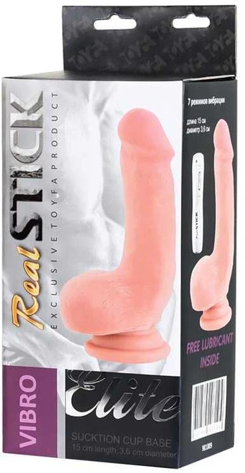 Toyfa RealStick Elite, Gerard vibratorius, TPR, minkštimas, 18,5 cm