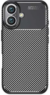 Black Box Beline Dėklas Carbon Armor iPhone 16 Plus 6.7" juoda/juodas box