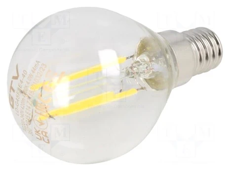 LED lamp | neutral white | E14 | 230VAC | 420lm | 4W | 360° | 4000K