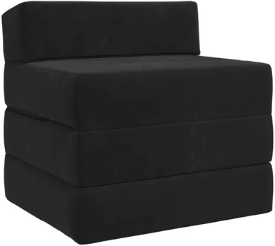 Sofa Sulankstomas Sofos Lova Juoda 200 x 70 x 10 cm Aksomas