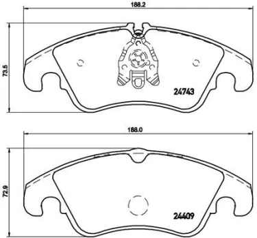 Stabdžių trinkelių rinkinys, diskinis stabdys BREMBO P85098