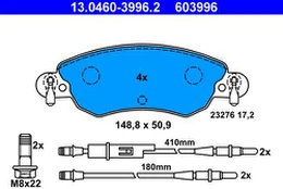 ATE 13.0460-3996.2 Brake pad set