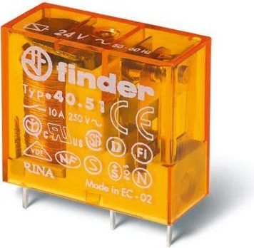 Relė 24VDC, 10A, 1CO, Finder