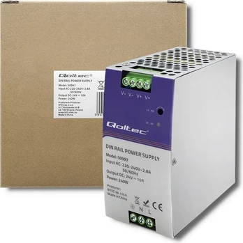 QOLTEC 50997 DIN bėgio maitinimo šaltinis 240W 24V 10A