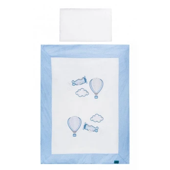 Cover set -  2 pcs - 120x90, 40x60 - SAMOLOTY -P01-562 - BLUE